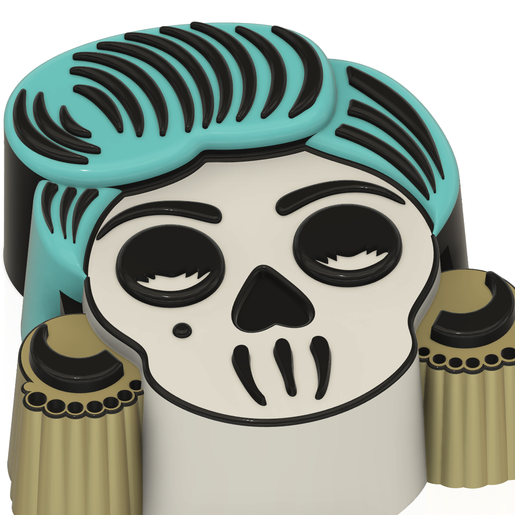 Rockabilly Skull Lady (Vacuum Form Mould)❤️