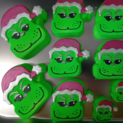 💚🎄 Christmas Grouch Bath Bomb – Strawberry & Lime Fragrance