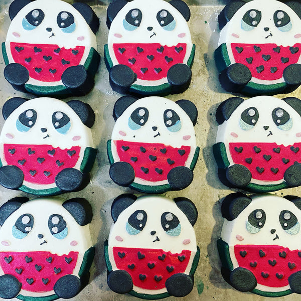 Chibi Panda with Watermelon (Vacuum Form Mould)❤️